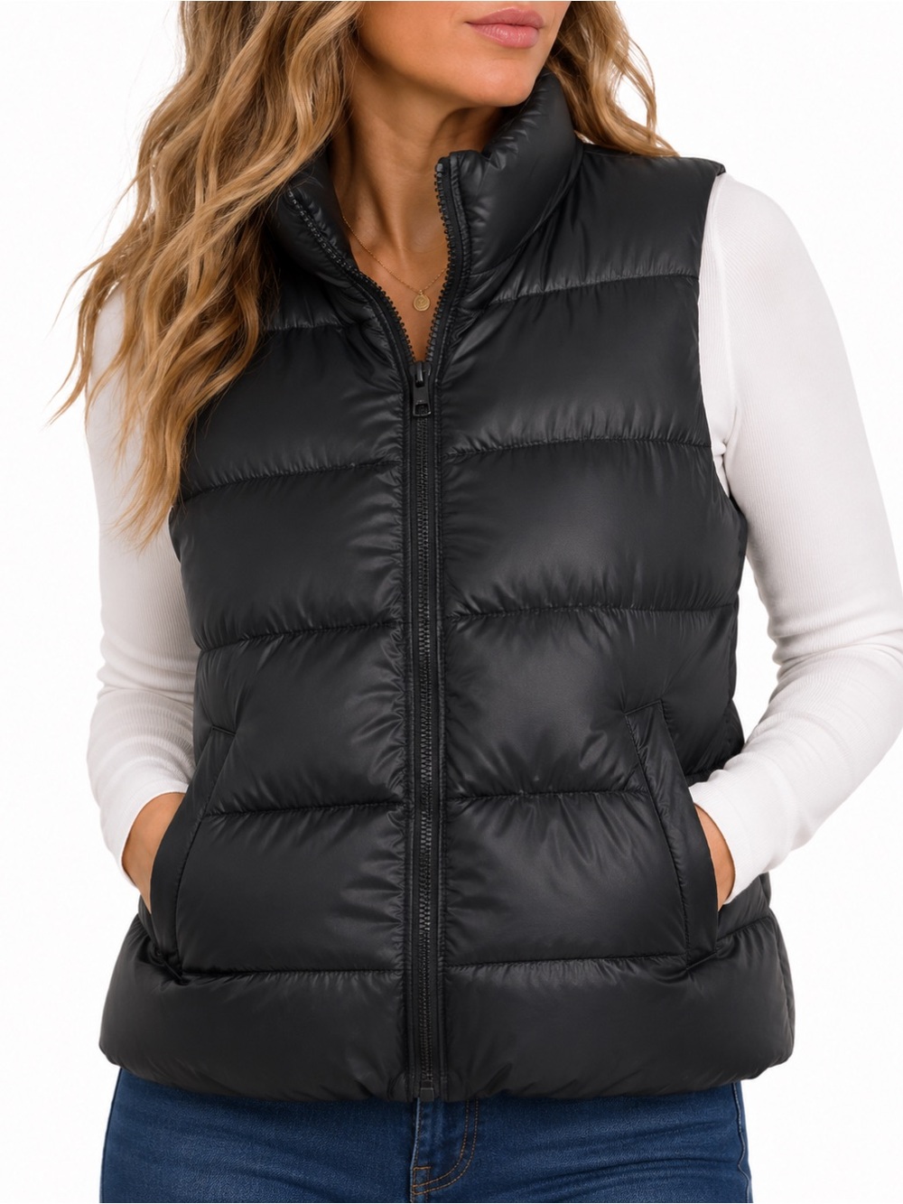 Old Navy black puffer vest women’s small